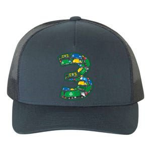 Garbage Truck Boy 3rd Birthday 3 Years Old Garbage Truck Boy Yupoong Adult 5-Panel Trucker Hat