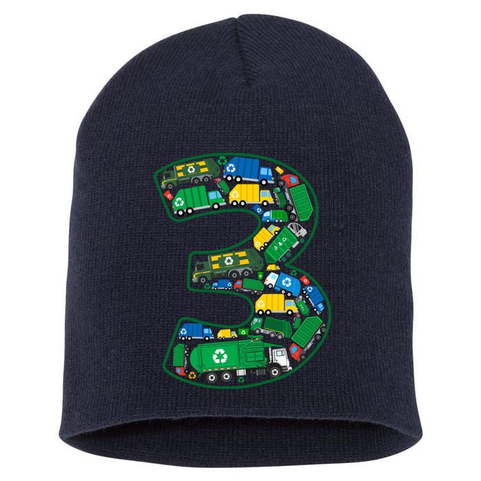 Garbage Truck Boy 3rd Birthday 3 Years Old Garbage Truck Boy Short Acrylic Beanie