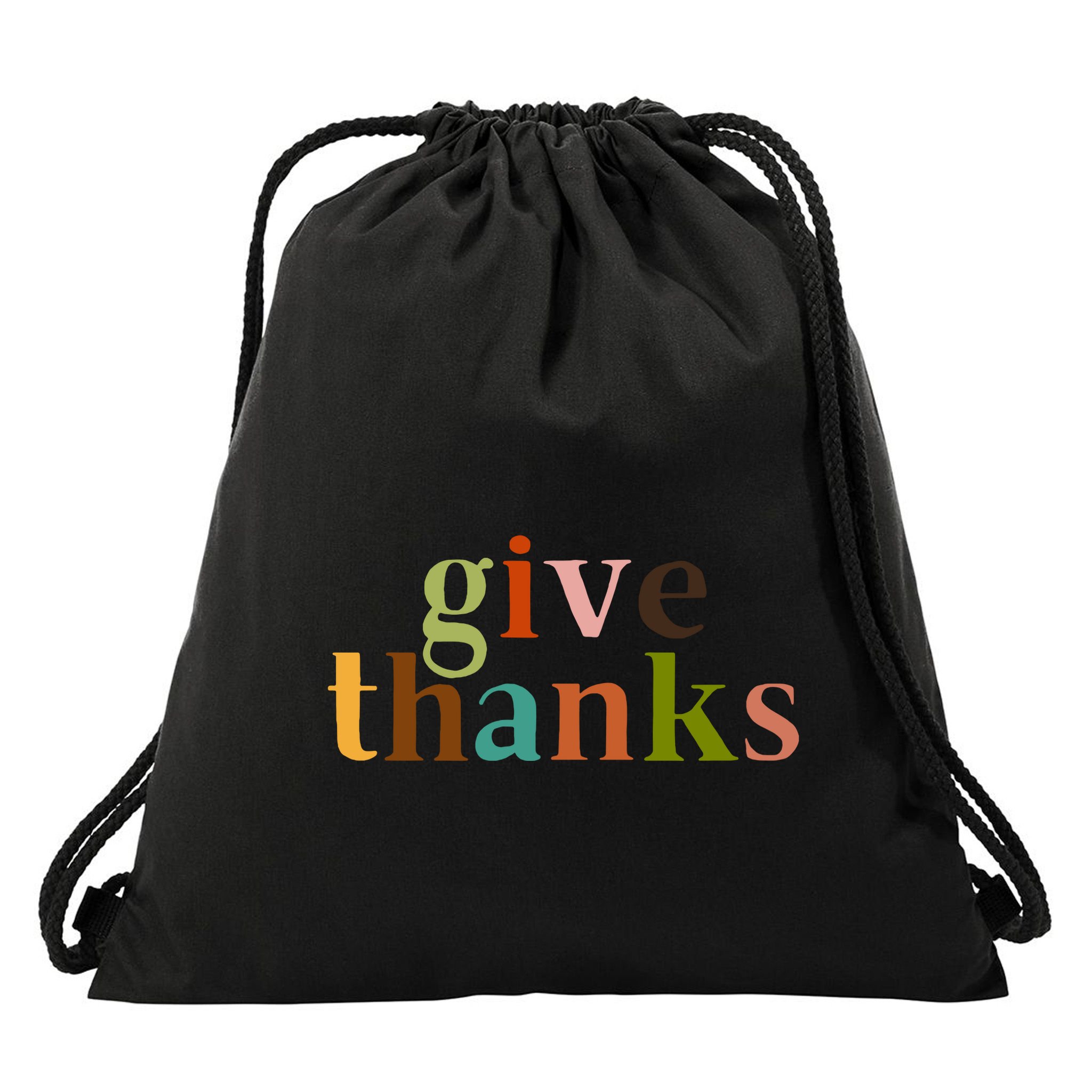 Give Thanks Be Thankful Thankgiving Drawstring Bag