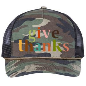 Give Thanks Be Thankful Thankgiving Retro Rope Trucker Hat Cap