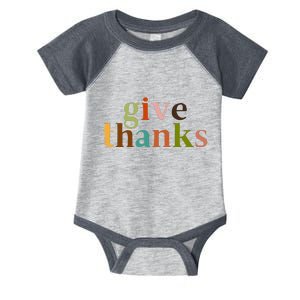 Give Thanks Be Thankful Thankgiving Infant Baby Jersey Bodysuit