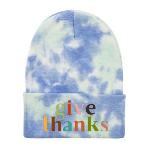 Give Thanks Be Thankful Thankgiving Tie Dye 12in Knit Beanie