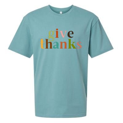 Give Thanks Be Thankful Thankgiving Sueded Cloud Jersey T-Shirt