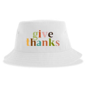 Give Thanks Be Thankful Thankgiving Sustainable Bucket Hat