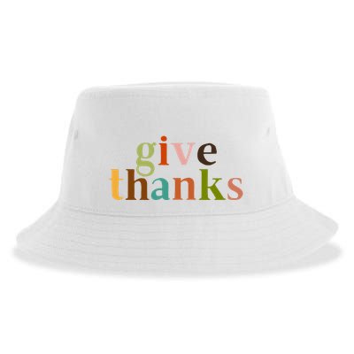 Give Thanks Be Thankful Thankgiving Sustainable Bucket Hat