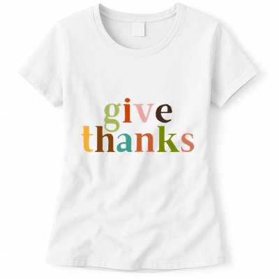 Give Thanks Be Thankful Thankgiving Womens T-Shirt