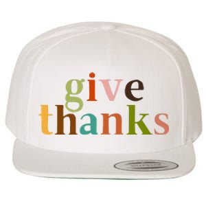 Give Thanks Be Thankful Thankgiving Wool Snapback Cap