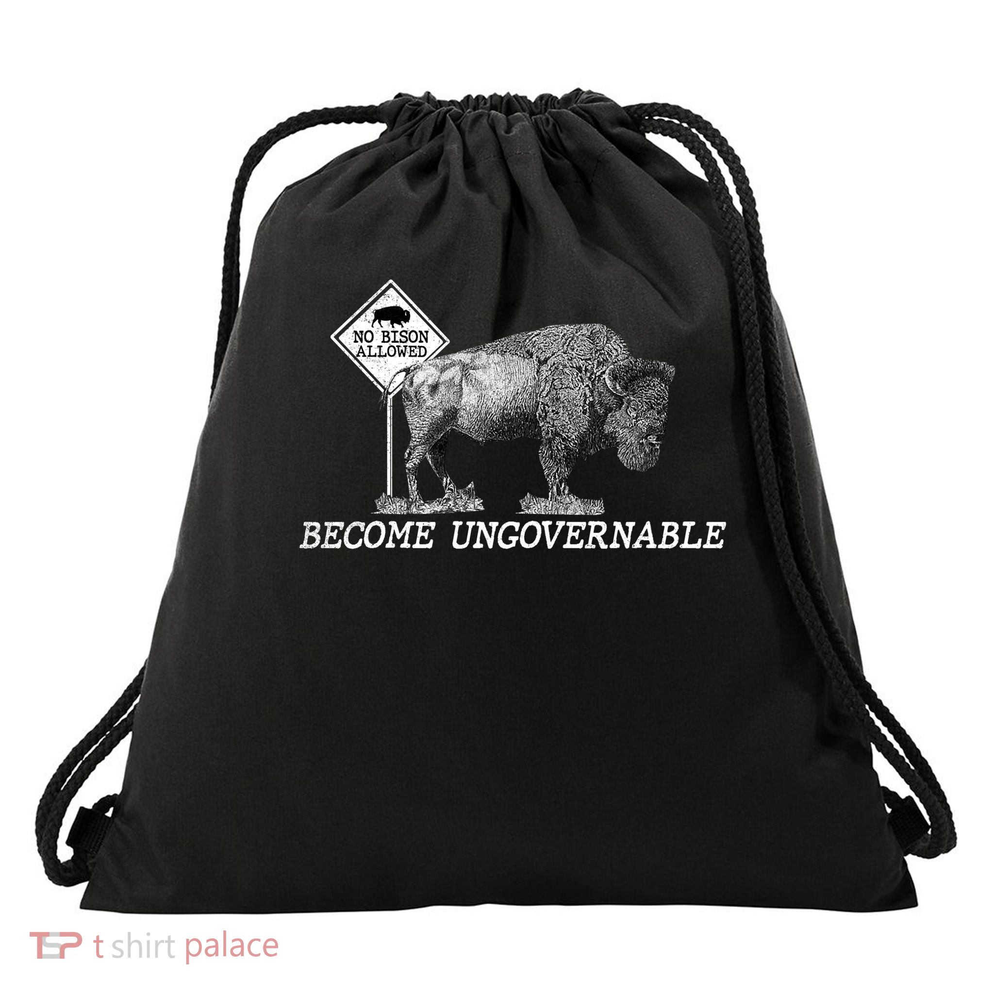 Garand Thumb Become UnGovernable Bison Drawstring Bag