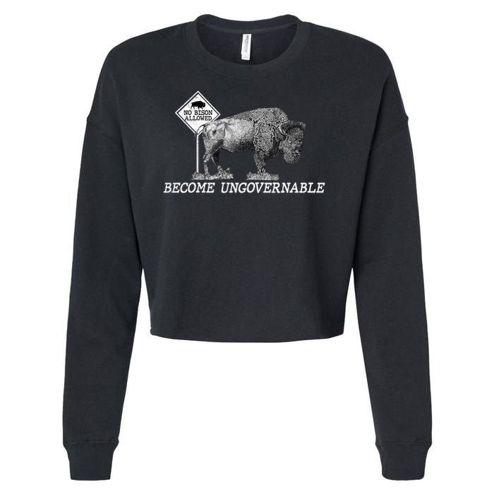 Garand Thumb Become UnGovernable Bison Cropped Pullover Crew