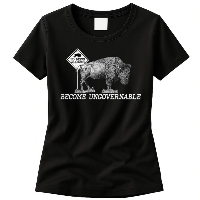 Garand Thumb Become UnGovernable Bison Womens T-Shirt