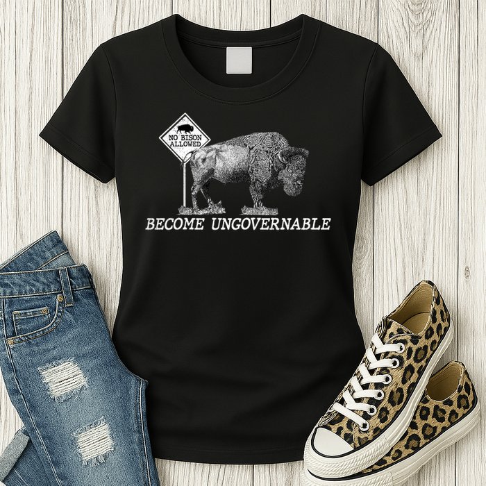 Garand Thumb Become UnGovernable Bison Womens T-Shirt