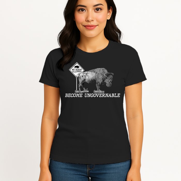 Garand Thumb Become UnGovernable Bison Womens T-Shirt