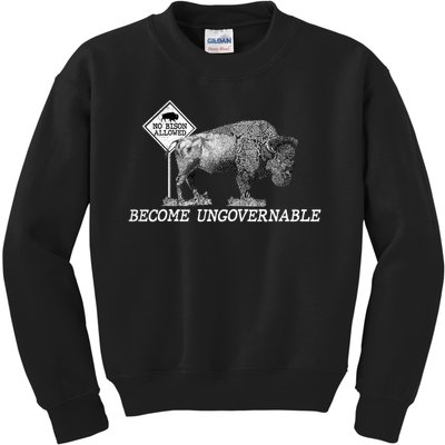 Garand Thumb Become UnGovernable Bison Kids Sweatshirt