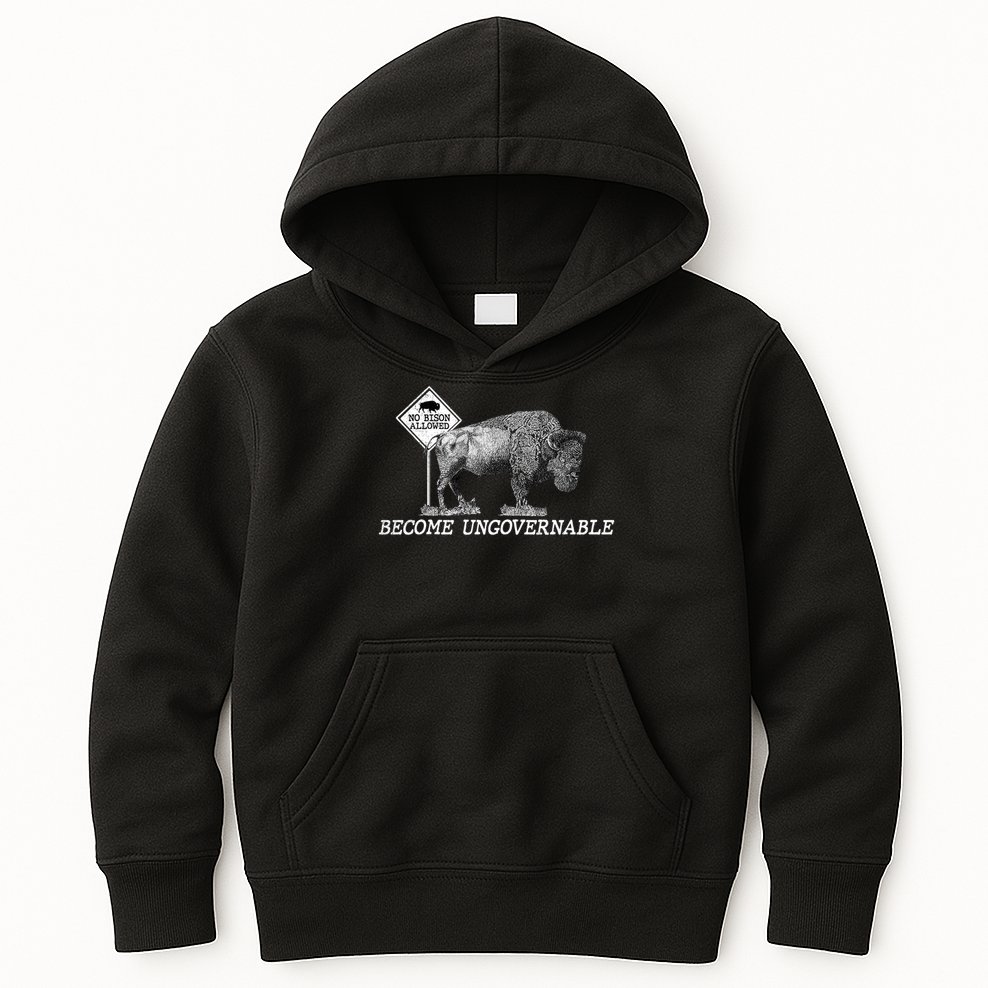 Garand Thumb Become UnGovernable Bison Kids Hoodie