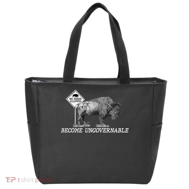Garand Thumb Become UnGovernable Bison Zip Tote Bag