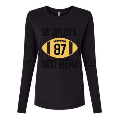 Go Taylors Boyfriend Football Funny Go TaylorS Womens Cotton Relaxed Long Sleeve T-Shirt