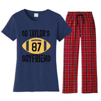 Go Taylors Boyfriend Football Funny Go TaylorS Women's Flannel Pajama Set