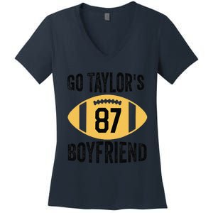 Go Taylors Boyfriend Football Funny Go TaylorS Women's V-Neck T-Shirt