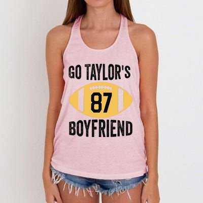 Go Taylors Boyfriend Football Funny Go TaylorS Women's Knotted Racerback Tank