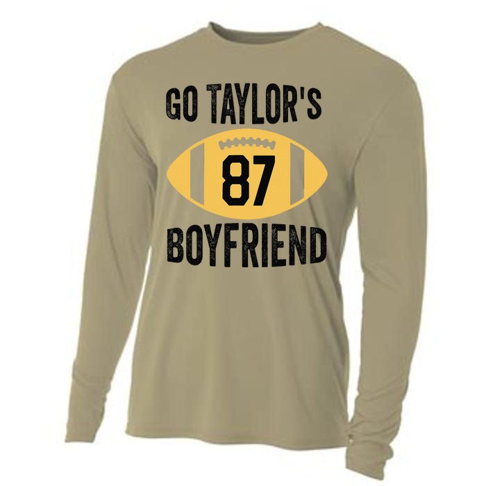 Go Taylors Boyfriend Football Funny Go TaylorS Cooling Performance Long Sleeve Crew