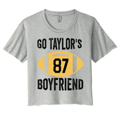 Go Taylors Boyfriend Football Funny Go TaylorS Women's Crop Top Tee