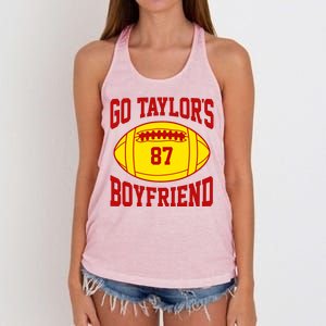 Go Taylors Boyfriend Football Women's Knotted Racerback Tank