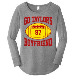 Go Taylors Boyfriend Football Women's Perfect Tri Tunic Long Sleeve Shirt