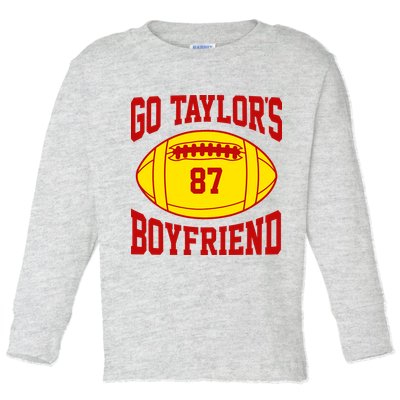Go Taylors Boyfriend Football Toddler Long Sleeve Shirt