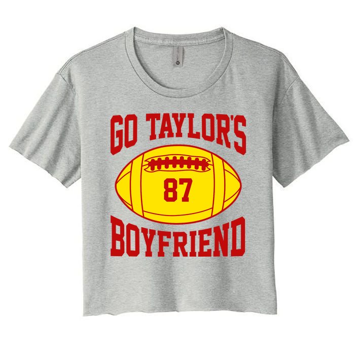 Go Taylors Boyfriend Football Women's Crop Top Tee