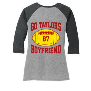 Go Taylors Boyfriend Football Women's Tri-Blend 3/4-Sleeve Raglan Shirt