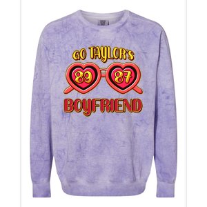 Go TaylorS Boyfriend Football Sports Fan Colorblast Crewneck Sweatshirt