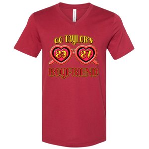 Go TaylorS Boyfriend Football Sports Fan V-Neck T-Shirt