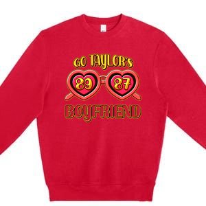 Go TaylorS Boyfriend Football Sports Fan Premium Crewneck Sweatshirt