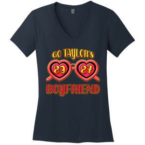 Go TaylorS Boyfriend Football Sports Fan Women's V-Neck T-Shirt