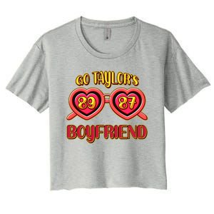 Go TaylorS Boyfriend Football Sports Fan Women's Crop Top Tee