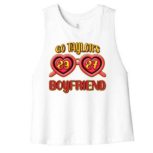 Go TaylorS Boyfriend Football Sports Fan Women's Racerback Cropped Tank