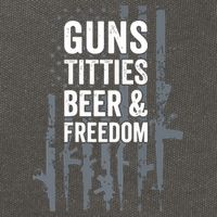 Guns Titties Beer & Freedom Funny Drinking USA Flag Cotton Canvas Backpack