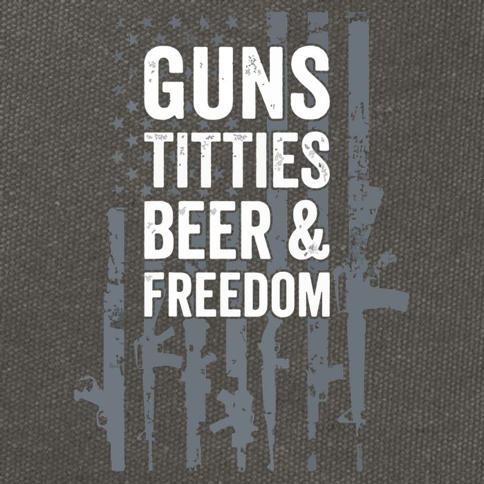 Guns Titties Beer & Freedom Funny Drinking USA Flag Cotton Canvas Backpack