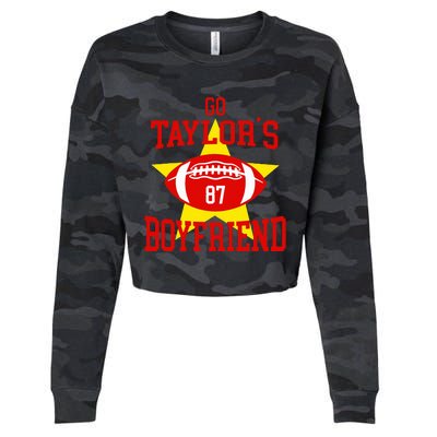 Go T.aylors Boyfriend Football Funny Go T.aylor's Boyfriend Cropped Pullover Crew