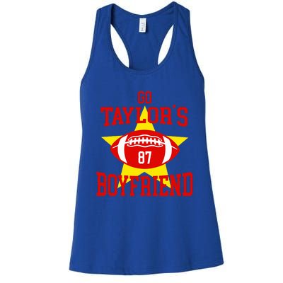 Go T.aylors Boyfriend Football Funny Go T.aylor's Boyfriend Women's Racerback Tank