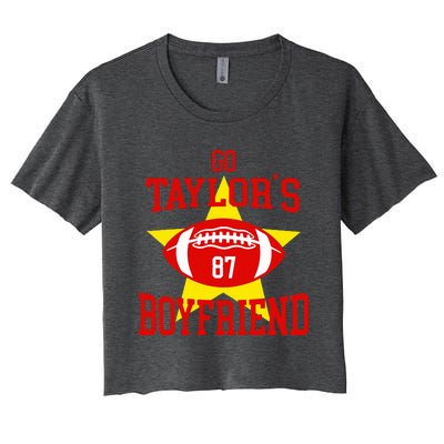 Go T.aylors Boyfriend Football Funny Go T.aylor's Boyfriend Women's Crop Top Tee