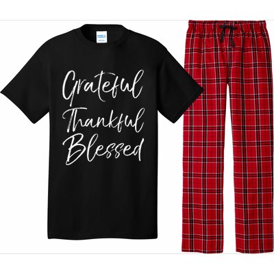 Grateful Thankful Blessed Vintage Bold Cool Christian Pajama Set