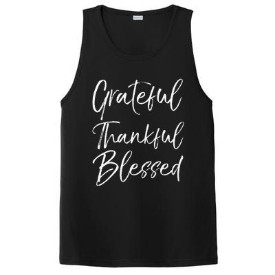 Grateful Thankful Blessed Vintage Bold Cool Christian PosiCharge Competitor Tank