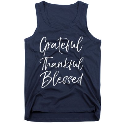 Grateful Thankful Blessed Vintage Bold Cool Christian Tank Top