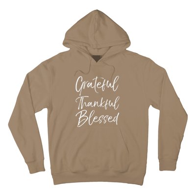 Grateful Thankful Blessed Vintage Bold Cool Christian Hoodie