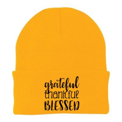 Grateful Thankful Blessed Gift Thanksgiving Knit Cap Winter Beanie