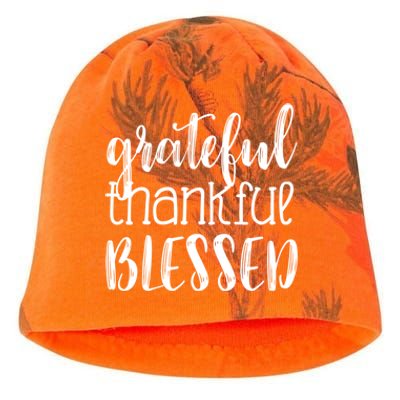 Grateful Thankful Blessed Gift Thanksgiving Kati - Camo Knit Beanie