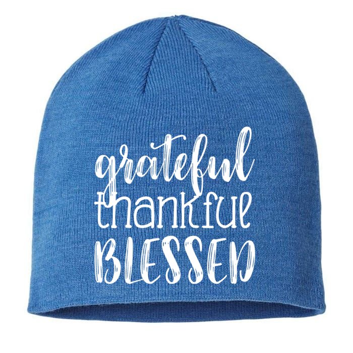 Grateful Thankful Blessed Gift Thanksgiving Sustainable Beanie