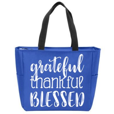 Grateful Thankful Blessed Gift Thanksgiving Zip Tote Bag