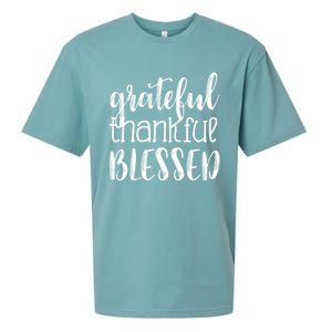 Grateful Thankful Blessed Gift Thanksgiving Sueded Cloud Jersey T-Shirt